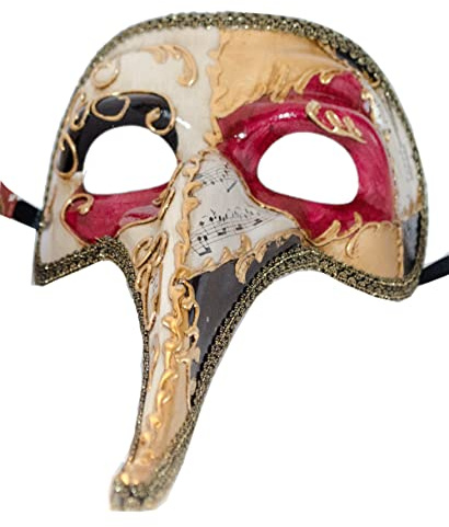 Handgefertigte venezianische Maske Lange Nase Ballmaske Karnival Fasching Herren (N06)