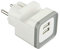 Electraline 570071 Mini adattatore con due porte USB, output 2.4A GummyLine, con supporto per cellulare, spina schuko, colore Grigio