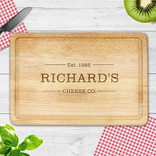 Personalised Chopping Board | Cheese Board | Oak Wooden Cutting Board - Wedding Gift Laser Engraved Housewarming Gift Anniversary Mothers Day Gift for Couples & Families(2-Est)