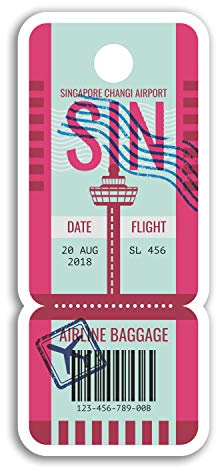 2 x 10 cm Changi Flughafen Singapur Vinyl-Aufkleber – Reiseaufkleber Gepäck #18450 (10 cm hoch)