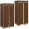 vidaXL 2X Kleiderschrank mit Reißverschlüssen Faltschrank Stoffschrank Campingschrank Garderobe Schrank Regal Garderobenschrank Braun 75x50x160cm
