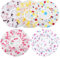 Bonnet de Douche imperméable pour Femmes, NATUCE 5 Pack Bonnets de Bain Réutilisables avec des Bandes élastiques pour Dames Fille Douche Spa Cheveux Masque Maquillage