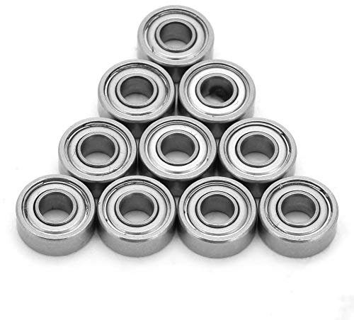 Deep Groove Raceway Kugellager MR104ZZ, 10-tlg. Doppelseitige Kugellager 4 x 10 x 4 mm, einspaltige Hochgeschwindigkeitslager, weniger Vibrationen, geringe Geräuschentwicklung.