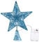 SOLUSTRE 20cm 3D Weihnachtsbaum Topper Projektor Beleuchtet LED Lichterkette Metall Christbaumspitze Weihnachten Beleuchtung Glitzer Weihnachtsstern Weihnachtsbaum Stern Baumschmuck Spitze Blau