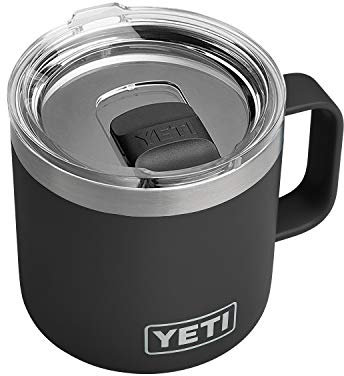 YETI Rambler 14 oz Mug, Vacuum Insulated, Stainless Steel with MagSlider Lid, Black