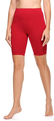 Ladeheid Damen Kurze Leggings LA40-131 (Rot, XS)