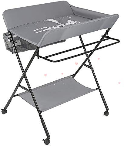 Sarah Fasciatoio Pieghevole e Mobile, Fasciatoio con Misura, Multifunzionale Tavolo per Cambio Pannolini per Bebè, MAX 50 kg