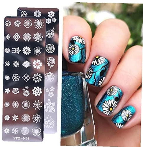 1pc Nagel Stamping Platten Gemälde Schablonen Für Nägel Blumen Blatt Geometrische Template Design