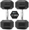 You vs You Hex Dumbbells Weights Pair for Home Exercise | 17.5kg Set of 2 Hexagonal Weight Rubber Encased for Home Fitness Gym Workouts Training Muscle Building & Conditioning | Unisex | Strength Fit