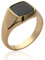 isady bijouterie en ligne argent plaque or acier Sud Mode - Simon Gold - Herren Ring Damen Ring - Siegelring - 18 Karat (750) Gelbgold - Imit. Onyx Schwarz - T 52 (16.6)
