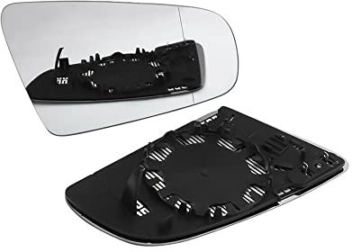 Riloer Espejo retrovisor lateral izquierdo/derecho, cristal de espejo retrovisor con calefacción, blanco/azul, compatible con Audi A3/S3 A4/S4 A6/S6 RS4, 8E0857535E, 8E0857536E