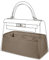 DGAZ Seide Tasche Organizer Einsatz, Organizer Innentaschen für Kelly Pochette/Mini/25/28/32/35, Taschenorganizer Tasche in Tasche Organizer für luxuriöse Tasche (Etoupe Grau, KL28)