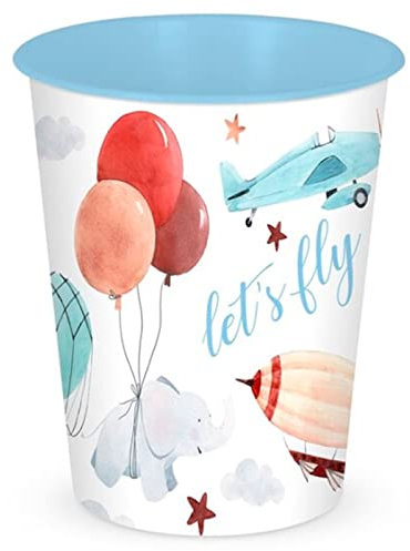 Acan Tradineur - Papelera infantil decorada de plástico, cubo de basura para estudio, dormitorio de niños (Modelo Let's Fly, 25,5 x 21,5 cm, 6 litros)