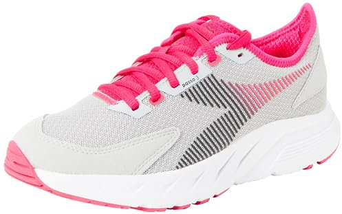 Diadora Passo 3 W, Scarpe da Corsa Donna, Silver DD/Black/RUBINE Red, 37 EU
