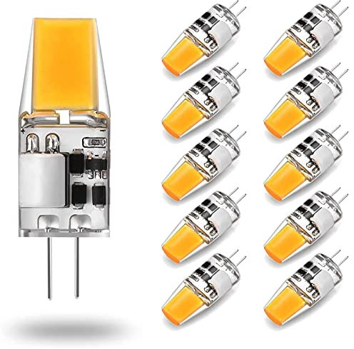 Hsientpe LED Lampen,Sockel: G4,Naturweiß,4500K,5 W,Ersatz für 50W-Halogen Leuchtmittel,Kein Flackern,Nicht Dimmbar,12V AC/DC Energiesparlampe,10Stück