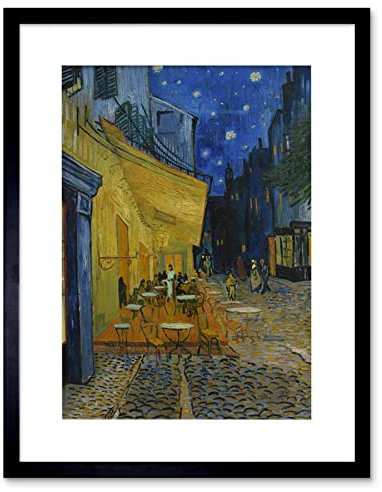 Artery8 Van Gogh Cafe Terrace at Night Place du Forum Painting Artwork Framed Wall Art Print 9X7 Inch