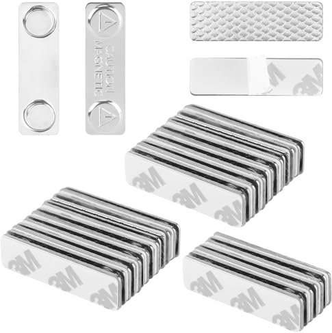 20 Sätze Magnetische Namensschilder Wiederverwendbar, Namensschild Magnete Selbstklebende Rückseite Stark Magnetischer Ausweishalter Magnet Ausweis für Kleidung Uniformen Hemden Kleidung