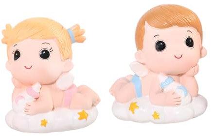 Juego De 2 Figuras De Pastel De Muñeca De Bebé Adornos De Resina Para Pastel Decoración Para Pastel De Cumpleaños Adorno Para Pastel Para Baby Shower.