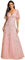 Ever-Pretty Robe de Soirée Grande Taille Col V Manches Courtes A Line Femme Longue Rose 50