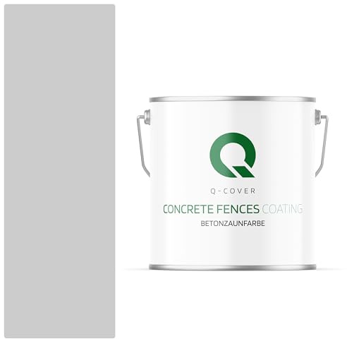 Q-COVER Betonzaunfarbe | 5L | Hellgrau | Silikon Farbe | Außen | Betonfarbe | Hydrophobe Farbe | Acrylat Dispersion | Betonzäune | Betonelemente