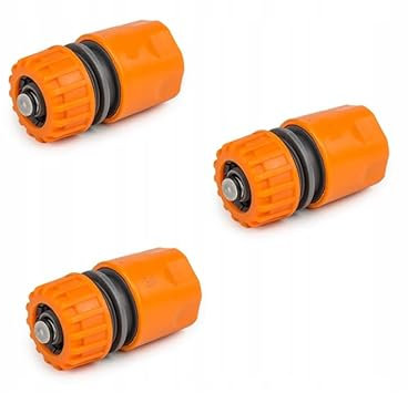 pokm toolsmarket 3 STK. Schlauch Kupplung 1/2 Zoll, Schnellkupplung mit Wasserstop, Schlauchverbinder Set für Gartenschlauch, Schlauchverbinder 1/2, Kupplung, Adapter für Gartenschlauch