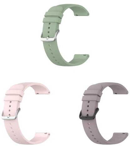 Silikon Armband für Amazfit Bip 5/Amazfit Pace/Balance, 22mm Wasserdichte Weiche Ersatzriemen, Weiches Silikon Ersatzarmband Uhrenarmband Sportarmband für Damen Herren (ZZ-Rosa/Grün/Lila)