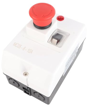 Interruttore Salvamotore Impermeabile IP55 Interruttore Automatico Motore 6-10A 690V 50/60Hz con Manopola di Arresto di Emergenza Lampada di Segnalazione Disconnessione