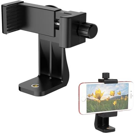Mobile Phone Tripod Mount Holder Adapter Bracket with 360° Rotation and 180° Tilts, Universal Smartphone Clamp for Ring Light, Compatible with i-Phone, Samsung, and All Smartphones for Live Streaming