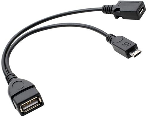 BRITECO Adaptador USB 2 en 1 divisor de cable de alimentación, adaptador USB compatible con Media Sticks y Box, compatible con Fire Stick, Roku y más, soporta transferencia de datos y carga