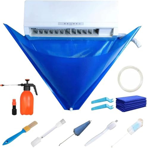 12 Pièces Kit De Nettoyage Climatiseur Split, Housse De Nettoyage Imperméable Pour Climatisation, Lavage Pour Climatiseur, Sac Service Pour Climatisation Avec Tuyau D'eau