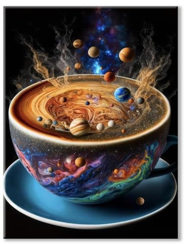 77iiAii Diamond Painting Erwachsene Diamant Painting Bilder Universum-Tasse 5D Diamond Painting Groß xxl 40 X 50 cm für Geschenk Wohnzimmer und Schlafzimmer Wanddeko