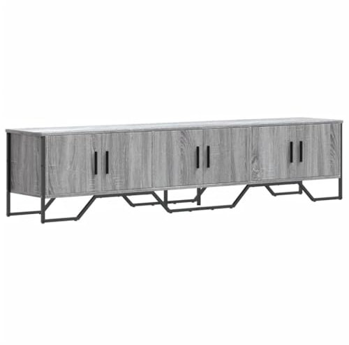 vidaXL Meuble TV Sonoma Gris 180x34x41 cm Bois d'ingénierie, Support TV, Buffet TV, Meuble multimédia, Banc TV, Meuble HiFi, Centre de Divertissement