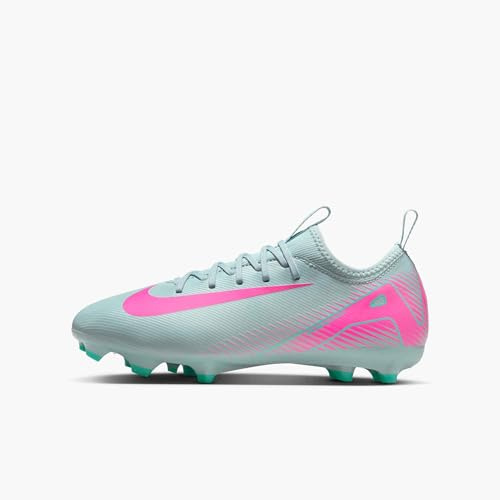 Nike Kid's Jr. Zoom Vapor 16 Academy FG/MG Football Shoe, Ocean Cube/Pink Blast, 5