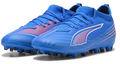 Puma Ultra 6 Match MG Jr - Zapatos de fútbol Unisex para niños, Ultra Blue Puma White Glowing Red, 5 UK