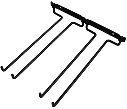 2 Row Wine Glasses Holder Wall Mount, Metal Wine Glass Holder, Stemware Rack for Kitchen, Home(Brass)