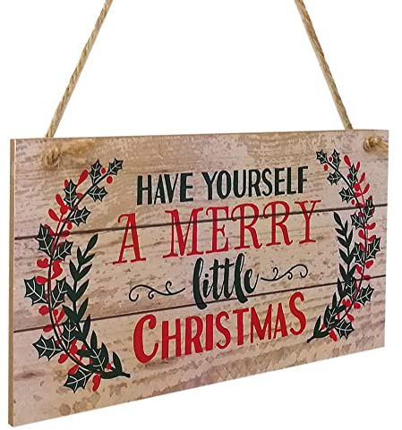 Ayez-vous un joyeux petit panneau en bois de Noël Panneau de joyeux Noël Panneau en bois de Noël Décoration intérieure de vacances