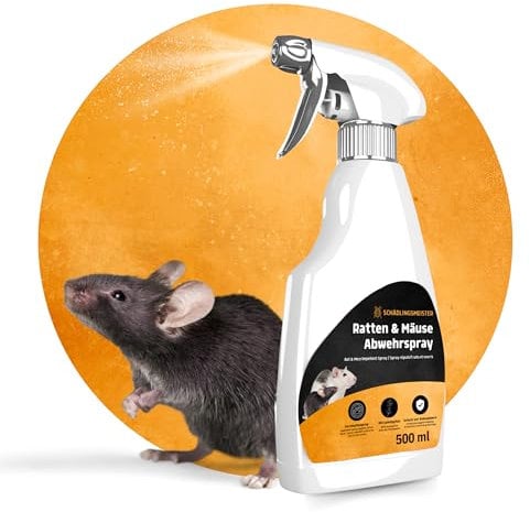 Schädlingsmeister Spray répulsif Rats et Souris - 500 ML - Protection Longue DURÉE pour l'intérieur et l'extérieur avec de l'eucalyptus, pour chasser Les Souris et repousser Les Rats