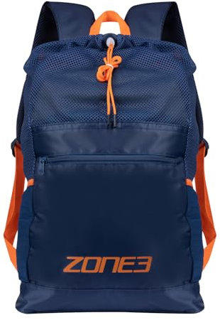 ZONE3 Trainingsrucksack aus Netzstoff, groß, Marineblau/Orange, Marineblau, L