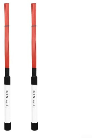 Cajon-Bürsten-Set mit Nylonstäben, tolle Ergänzung für jedes Schlagzeuger-Set, Rot