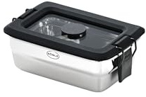 RÖSLE Snack-Set FLEXX 2GO 0,25 L mit Glasdeckel | Kompaktes Edelstahl-Set mit Glasdeckel und Clips, ideal zum Frischhalten, Transportieren und Aufbewahren kleiner Snacks
