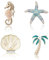 CABODYALS Broche en Strass Cristal de Perles Doré Scintillante Broches Multi Styles Motif Hippocampe Étoile de Mer Coquille Animaux Marins Plante pour Femme et Homme L'été Bijoux Vêtement Robe Cadeaux