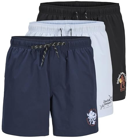 JACK & JONES Herren Swim Shorts Maui Star,3PK,L