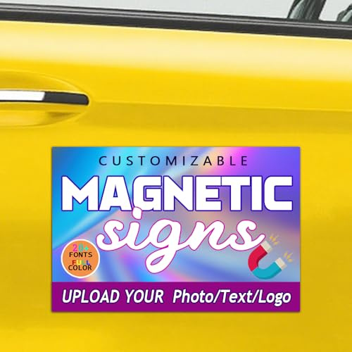 Auto Magnetschilder Personalisierte, Magnetische Autoschilder, Autoemblem mit Wunschtext und Logo,für Autos, Unternehmen, den persönlichen Gebrauch und als Werbeschild