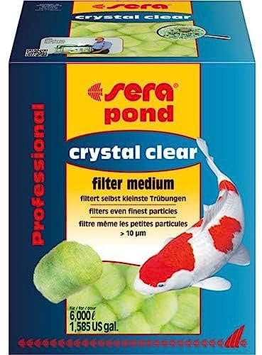 sera crystal clear Professional 350g ein Schwebealgenvernichter oder gegen grünes Wasser im Teich, Filterwatte in Ballform mehrfach auswaschbar, die 3D-Faserstruktur entfernt selbst kleinste Trübung