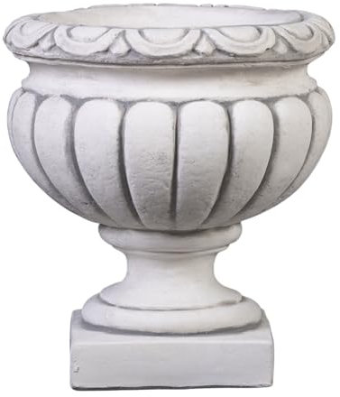 gartendekoparadies.de Pot de Fleurs Solide, jardinière, Hauteur 32 cm, Ø 30 cm, Base 16 x 16 cm, 5,5 litres, Gris, Poids 17 kg, en Pierre moulée résistante au Gel