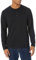 Amazon Essentials Men's Regular-Fit Long-Sleeved Henley Shirt (Available in Big and Tall), Black, L