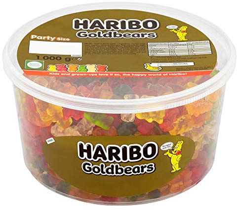 Haribo Gold Gummy Bear 1kg sweets party tub