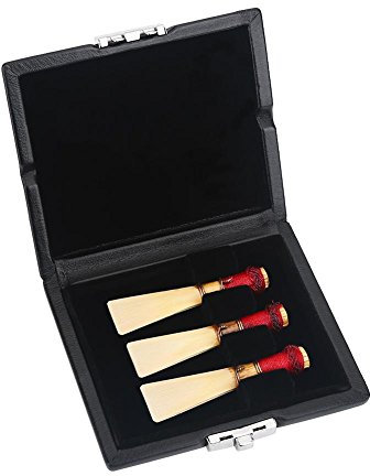 Fagott Rohretui,Fagott Mundstück Box,Fagott,Bassoon Reed Case,Pu Leder Cover Black Bassoon Reed Container Box Case Mit Schlitzen Für 3Pcs Reeds