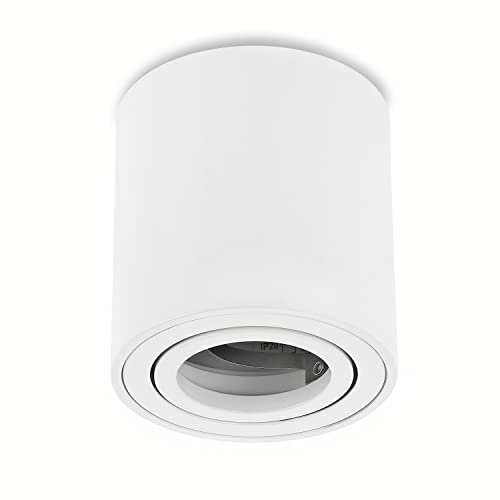 Sweet Led Aufbaurahmen Weiß GU10 Aufbauspots Rund Deckenspots aus Aluminium Deckenleuchte Aufputz schwenkbar Spots 230V Deckenlampe schwenkbar Aufbauleuchte