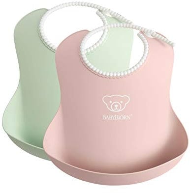 BabyBjörn Lätzchen, 2er-pack, Blassgrün/Blassrosa